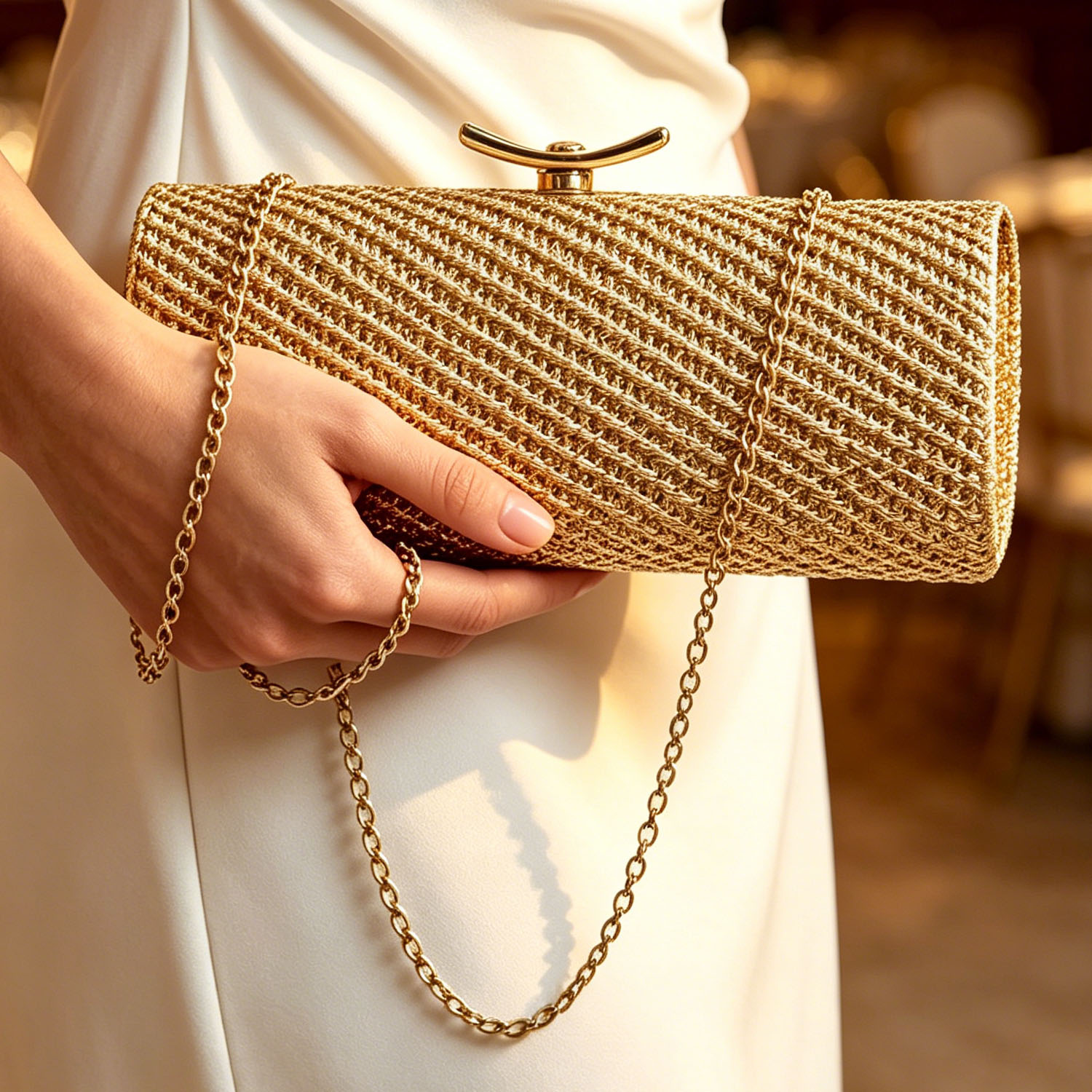 Sac de soirée cylindrique tiss - Women Bags On Sale avis et prix