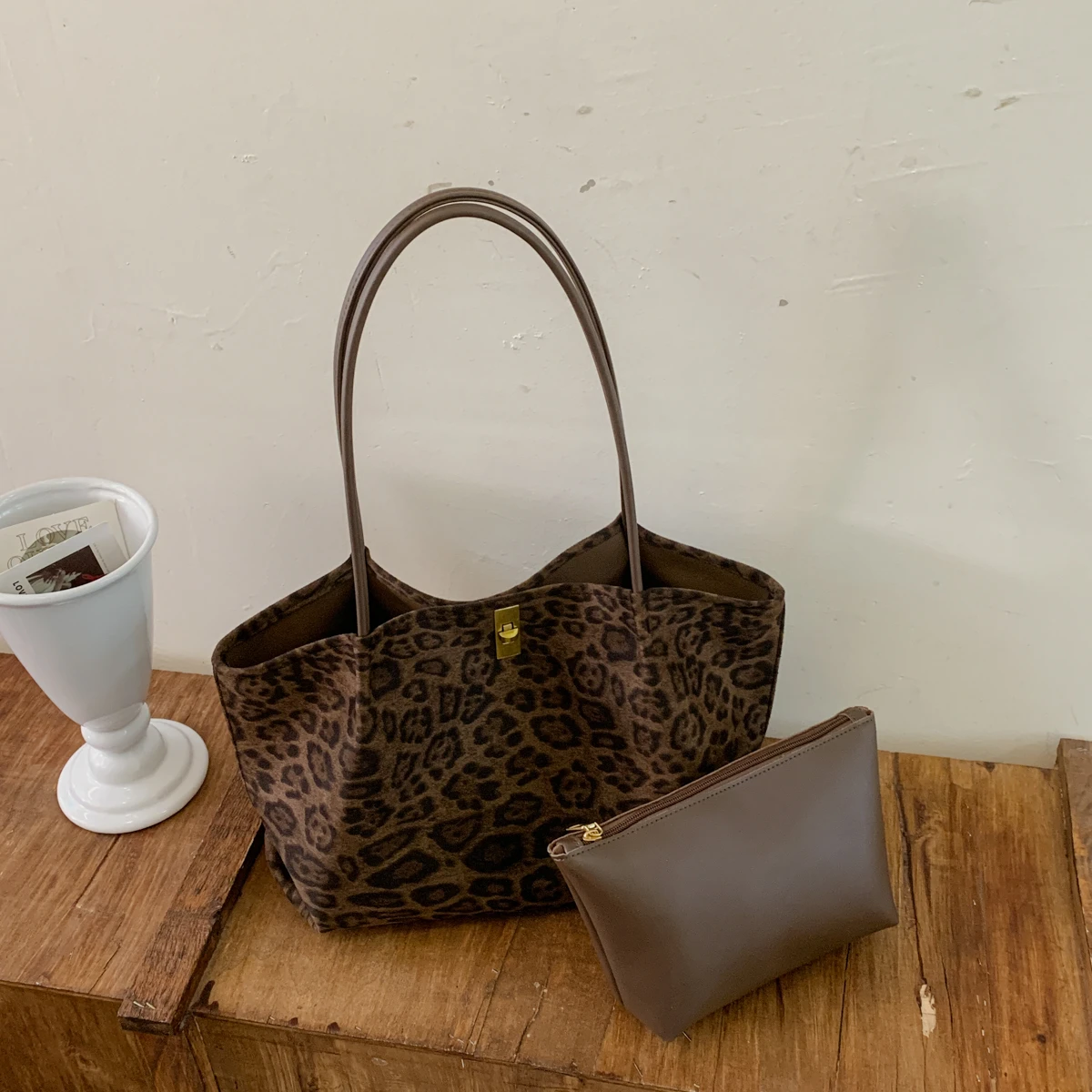 Sac cabas en daim à imprimé lé - Women'S Bags Handbags avis et prix